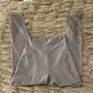 Lululemon Athletics High Waisted Gray Leggings with mesh size 4, 25 inch inseam